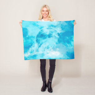 BLUE MOON ARTISTIC NGHT SKY FLEECE DEKEN