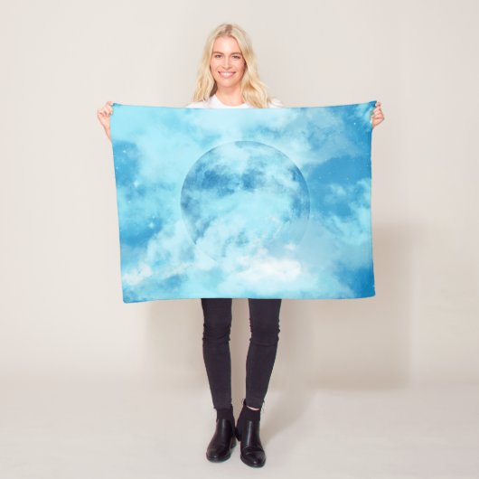 BLUE MOON ARTISTIC NGHT SKY FLEECE DEKEN (In situ)