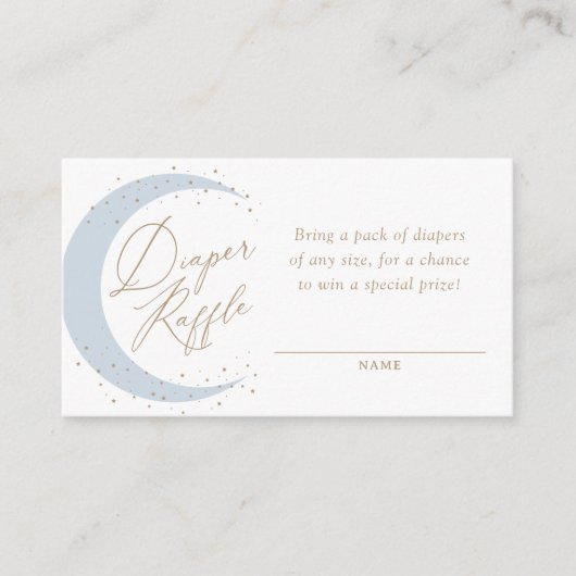 Blue Moon Baby shower Luier Raffle Ticket Informatiekaartje (Voorkant)
