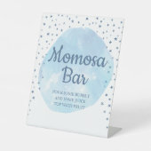 Blue Moon Baby shower Mam-osa-tabelteken Reclamebord Met Voetstuk (Voorkant)