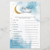 Blue Moon Baby shower Word Scramble Game (Voorkant)