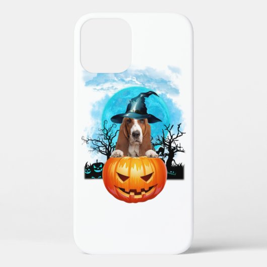 Blue Moon Basset Hound Witch Pumpkin Halloween Case-Mate iPhone Case (Achterkant)