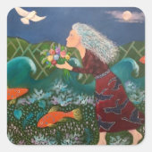 Blue Moon Bouquer Vierkante Sticker (Voorkant)