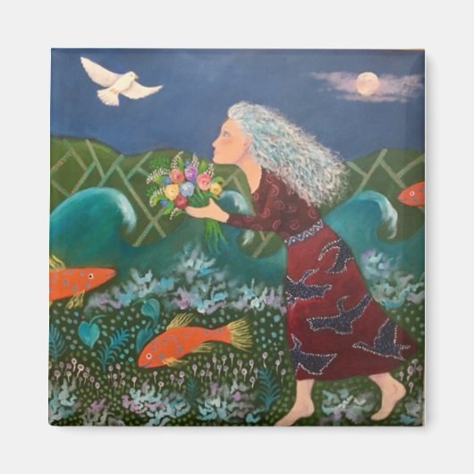 Blue Moon Bouquet Magneet (Voorkant)