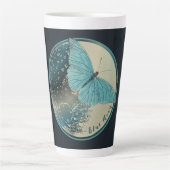 Blue Moon Butterfly Latte Mok (Voorkant)