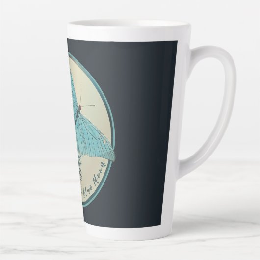 Blue Moon Butterfly Latte Mok (Rechts)