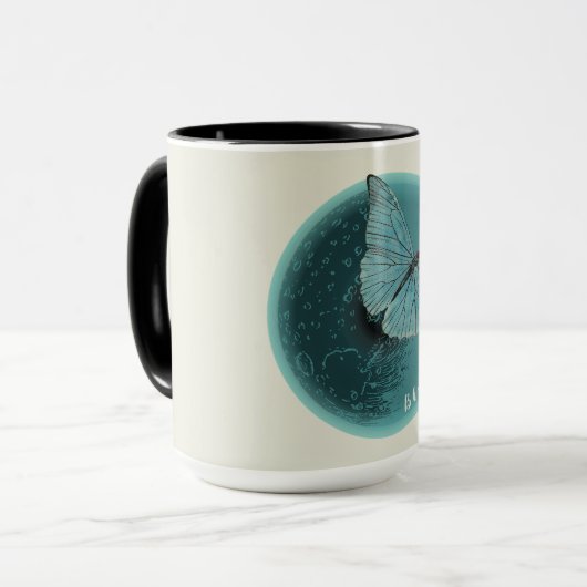 Blue Moon Butterfly Mok (Voorkant links)