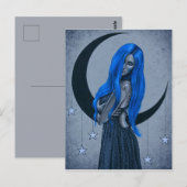 Blue Moon Celestial Fantasy Art Briefkaart (Voorkant / Achterkant)