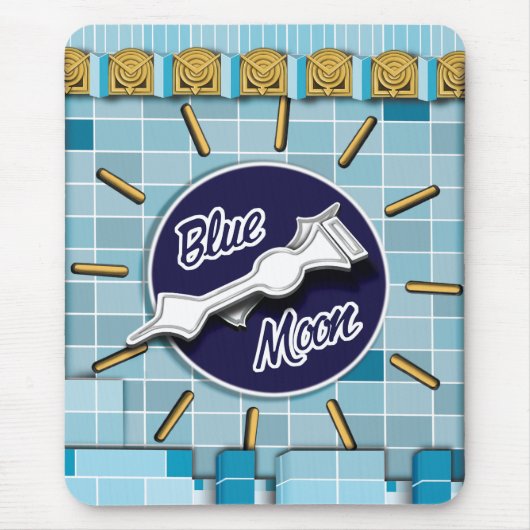 Blue Moon Clock Tower Muismat (Voorkant)