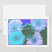 Blue Moon Daisy Baby shower Invitation Kaart (Voorkant / Achterkant)