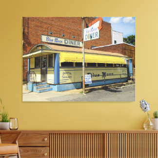 Blue Moon Diner Canvas Afdruk