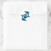 Blue Moon Dolphins Ronde Sticker (Tas)