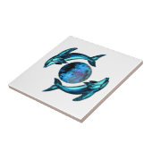 Blue Moon Dolphins Tegeltje (Zijkant)