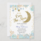 Blue Moon en Star Baby shower Kaart (Voorkant)