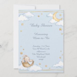 Blue Moon En Stars Baby Shower Kaart