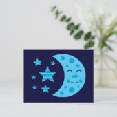 Blue Moon en Striped Stars Briefkaart (Staand voorkant)