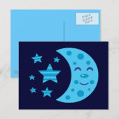 Blue Moon en Striped Stars Briefkaart (Voorkant / Achterkant)