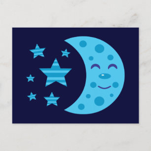 Blue Moon en Striped Stars Briefkaart