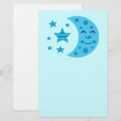 Blue Moon en Striped Stars Briefpapier (Voorkant / Achterkant)