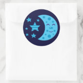 Blue Moon en Striped Stars Ronde Sticker (Tas)