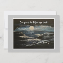 Blue Moon Flat Birthday Note Kaart