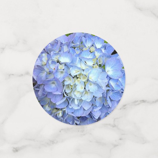 Blue Moon Floral Hydrangea Custom Wedding Confetti (Kleine voorkant)