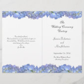 Blue Moon Folded Floral Wedding Program Sjabloon (Voorkant)