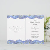 Blue Moon Folded Floral Wedding Program Sjabloon (Staand voorkant)