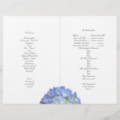 Blue Moon Folded Floral Wedding Program Sjabloon (Achterkant)