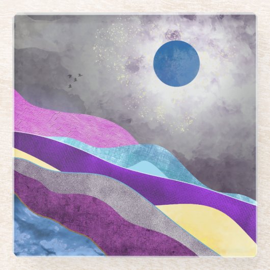 Blue Moon Glazen Onderzetter (Voorkant)