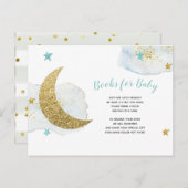 Blue Moon Glitter boeken voor Baby Kaart (Voorkant / Achterkant)