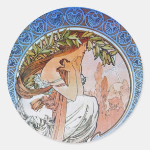 Blue Moon Goddess Ronde Sticker