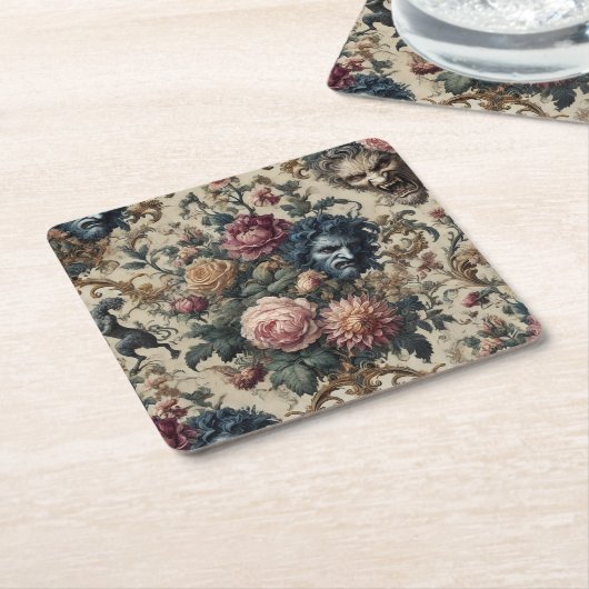 Blue Moon Grimoire – Gothic Victorian Kartonnen Onderzetters (Schuin)