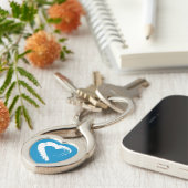 Blue Moon Heart Keychain (Zijkant)