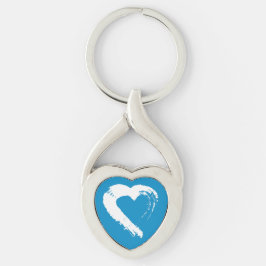 Blue Moon Heart Keychain