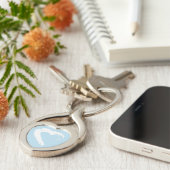 Blue Moon Heart Keychain (Zijkant)