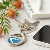 Blue Moon Heart Keychain (Zijkant)