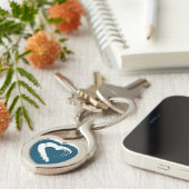 Blue Moon Heart Keychain (Zijkant)