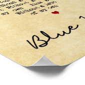 Blue Moon  Heart Song Lyric Wall Art afdrukken Poster (Hoek)