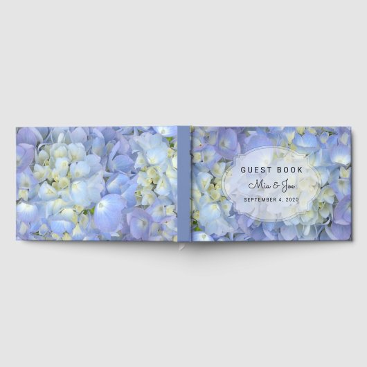 Blue Moon Hydrangea Custom Wedding Guest Book Gastenboek (Volledig)