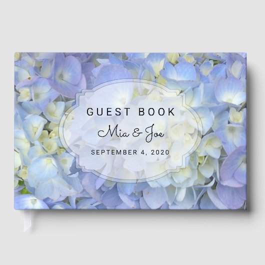 Blue Moon Hydrangea Custom Wedding Guest Book Gastenboek (Voorkant)