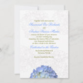 Blue Moon Hydrangea Wedding Invitation Kaart (Voorkant)