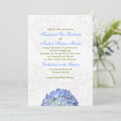Blue Moon Hydrangea Wedding Invitation Kaart (Staand voorkant)