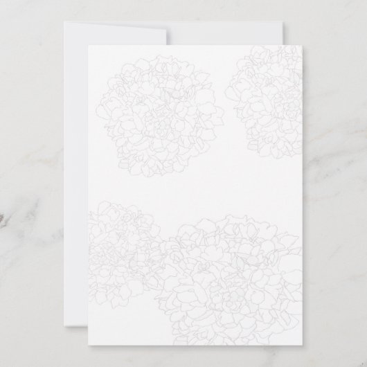 Blue Moon Hydrangea Wedding Invitation Kaart (Achterkant)