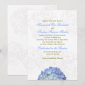 Blue Moon Hydrangea Wedding Invitation Kaart (Voorkant / Achterkant)