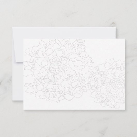 Blue Moon Hydrangea Wedding RSVP Menu Kaarten (Achterkant)