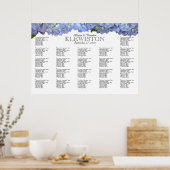 Blue Moon Hydrangea Wedding Seding Chart Poster (Keuken)