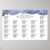 Blue Moon Hydrangea Wedding Seding Chart Poster (Voorkant)