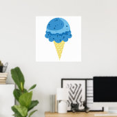 Blue Moon Ice Cream Poster (Thuiskantoor)