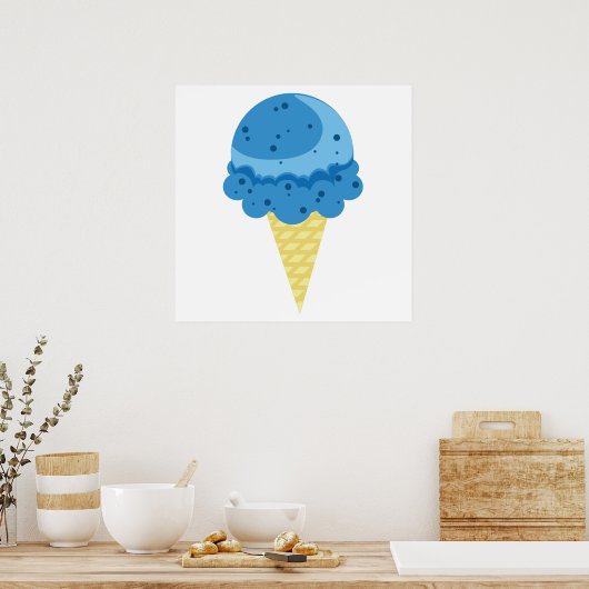 Blue Moon Ice Cream Poster (Keuken)